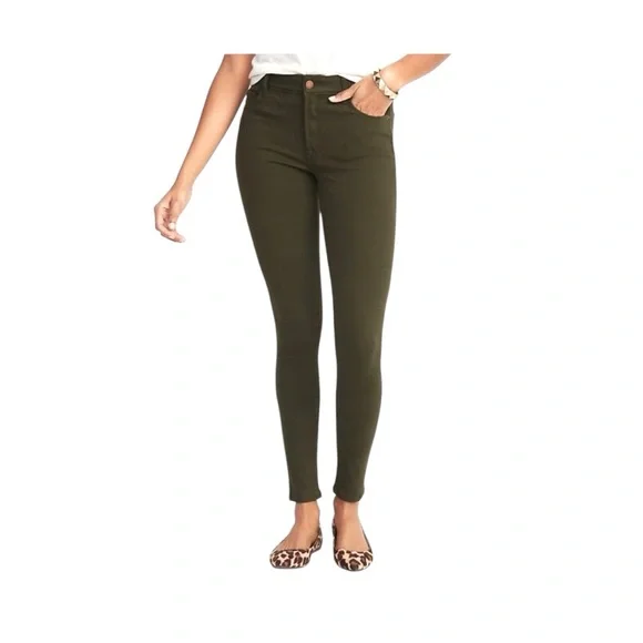 Old Navy Olive Green Super Skinny Rockstar Jeans - Picture 2 of 11